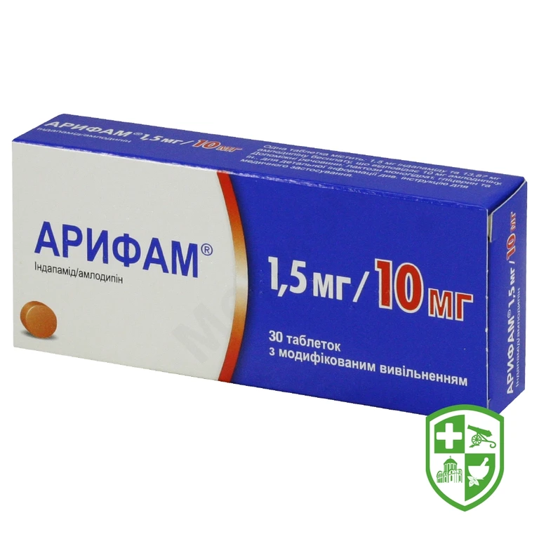 Арифам табл. модиф вивільн. 1,5 мг + 10 мг №30