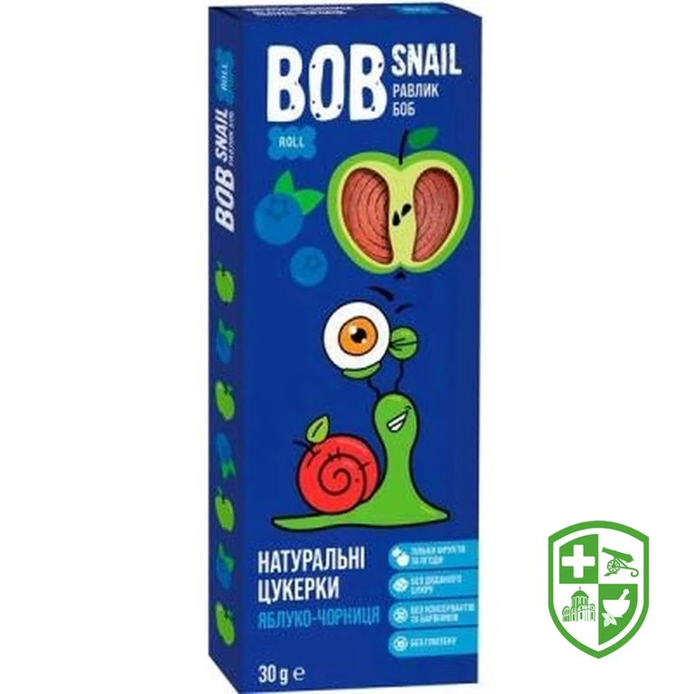 Цукерки Равлик Боб 30 г, яблуко, чорниця