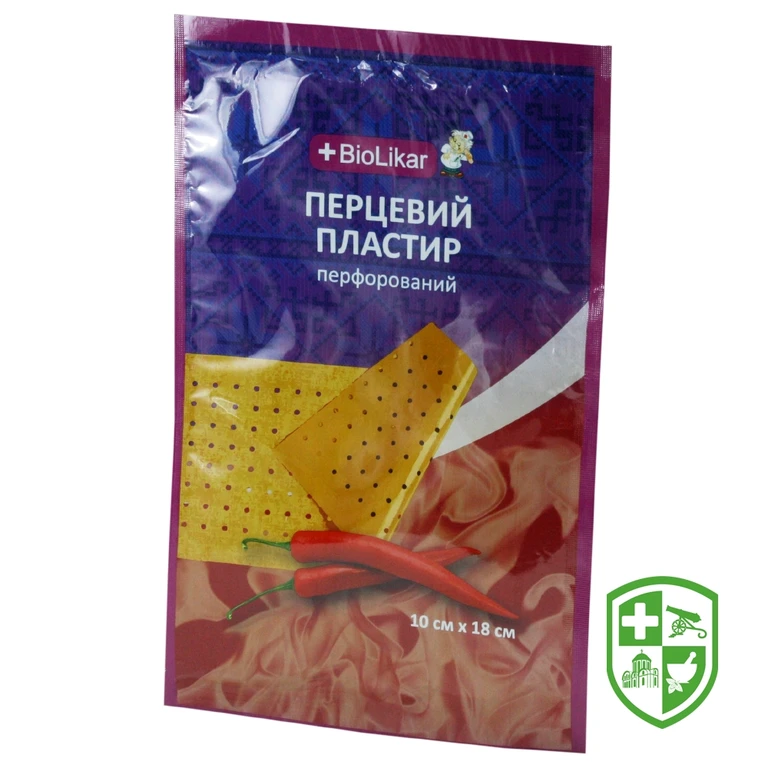 Пластир перцевий перфорований 10 см * 18 см, перфор.