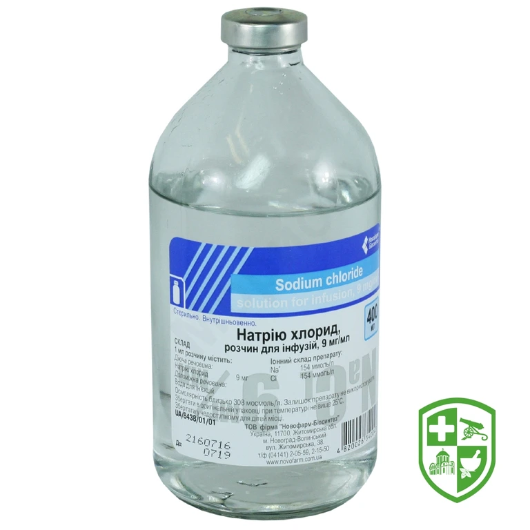 Натрію хлорид р-н д/інф 0,9 % 400.мл