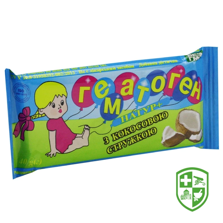 Гематоген 40 г, кокосова стружка