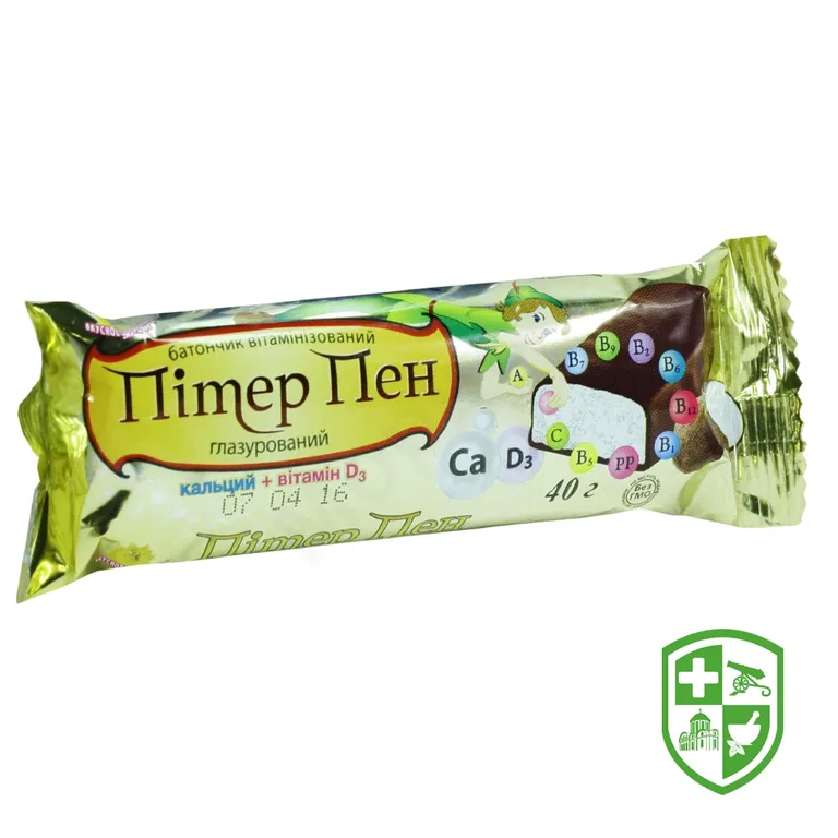 Батончик Пітер Пен 40 г, біла глазур, вітамін.