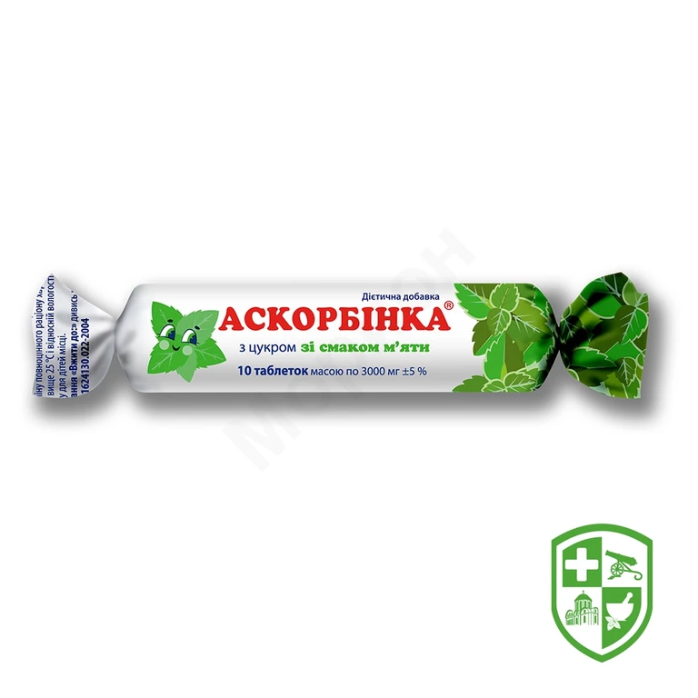 Аскорбінка з цукром табл. м'ята №10