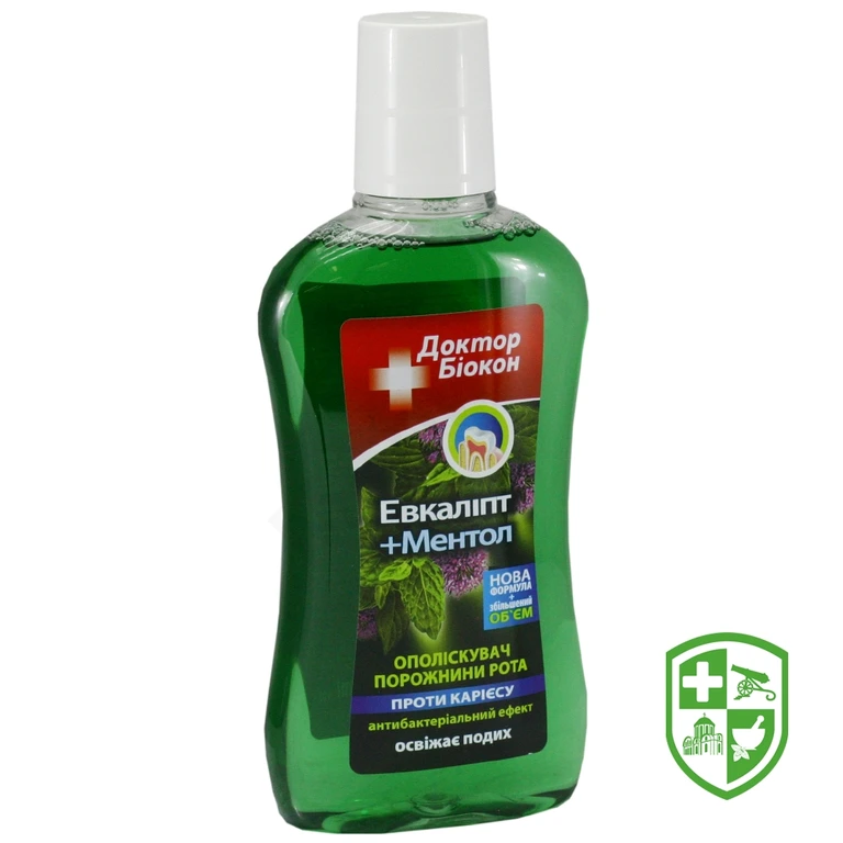 Ополіскувач для рота проти пародонту Доктор Біокон 300 мл, евкаліпт і ментол