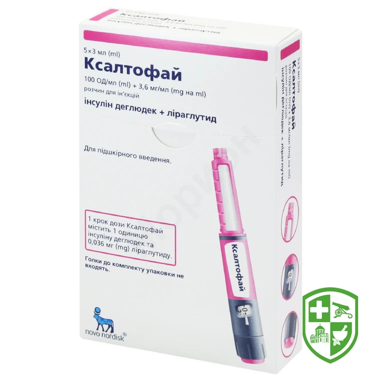 Ксалтофай р-н д/ін. 100 МО/мл + 3,6 мг/мл 3.мл №5