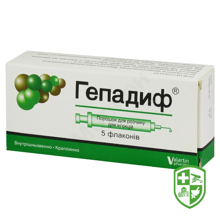 Гепадиф пор. д/ін. 942,05 мг №5