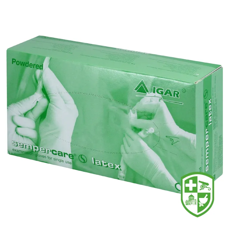 Рукавички оглядові латексні нестерильні Ігар розмір L (8-9) пара, припудр.