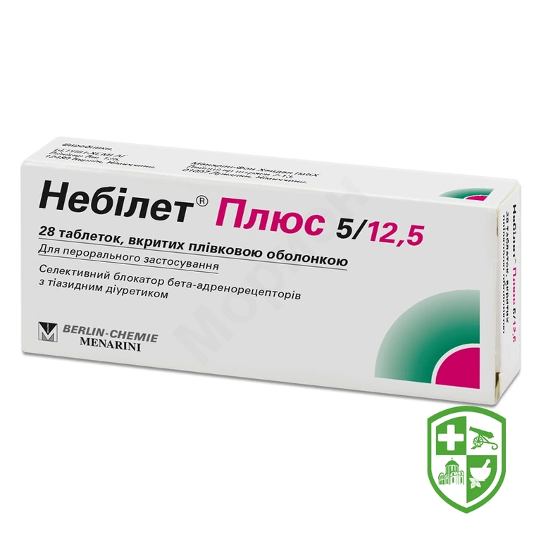Небілет плюс табл. 5 мг + 12,5 мг №28