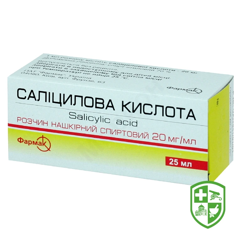 Саліцилова кислота р-н спирт 2 % 25.мл №1
