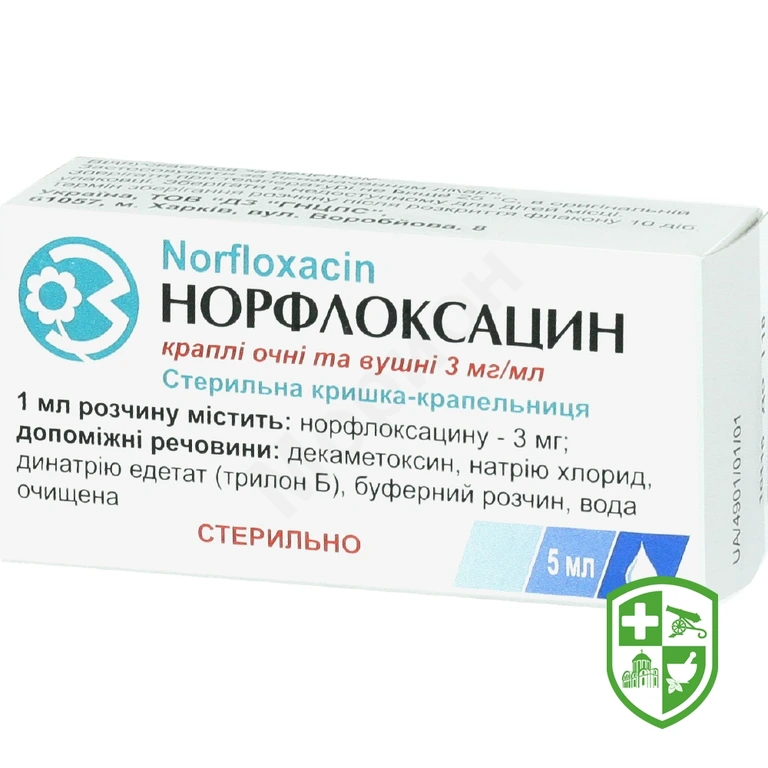 Норфлоксацин крап. очні/вушн. 0,3 % 5.мл №1