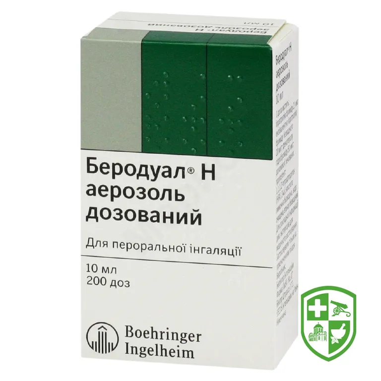 Беродуал Н аерозоль д/інг. 20 мкг/доза + 50 мкг/доза 200.доз №1