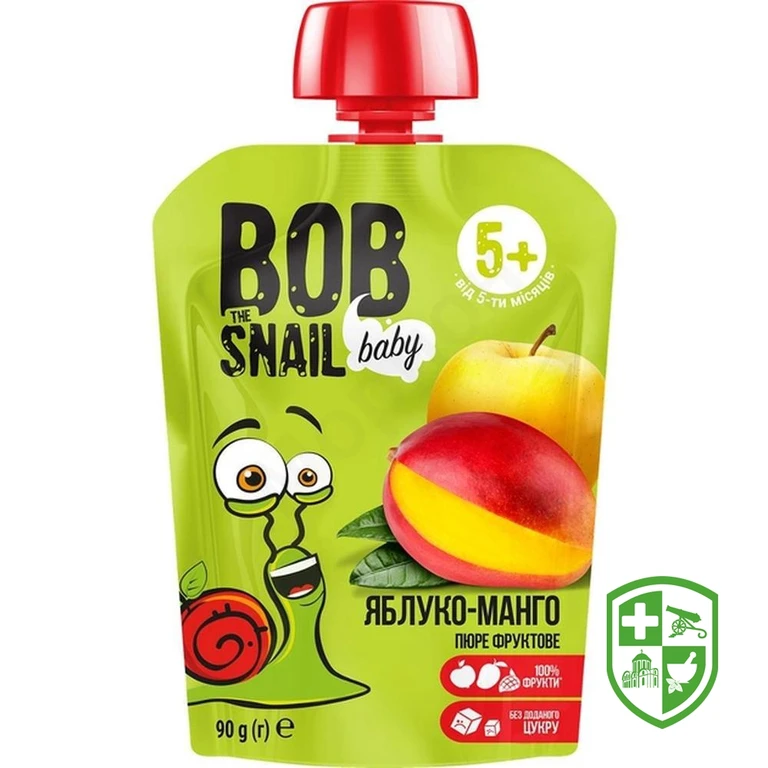 Пюре фруктове Равлик Боб для дітей 90 г, яблуко-манго