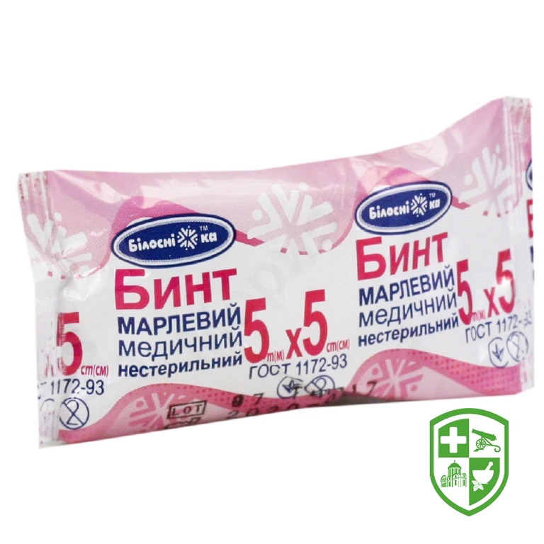 Бинт марлевий нестерильний 5 м х 5 см тип 17, тм "Білосніжка"