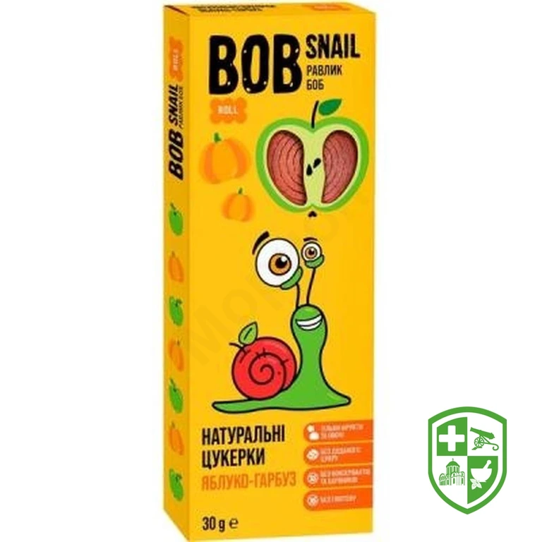 Цукерки Равлик Боб 30 г, яблуко, гарбуз