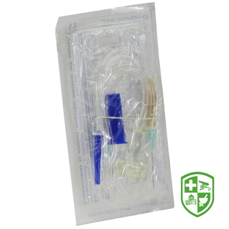 Пристрій для вливання кровозамінників та інфузійних розчинів Гемопласт мет. голка для ємності, Луєр блістер