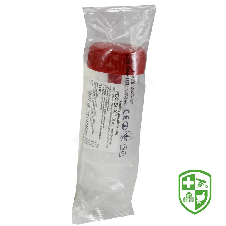 Ємність для забору калу Фек-бокс н/ст. 30 мл