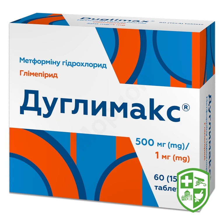 Дуглимакс табл. 500 мг + 1 мг №60