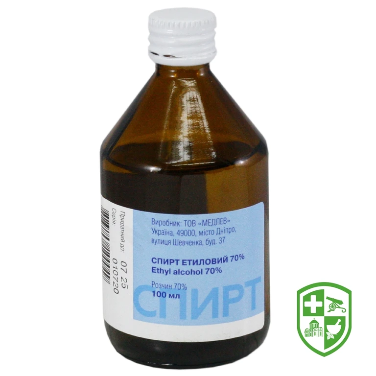 Спирт етиловий р-н зовніш 70 % 100.мл