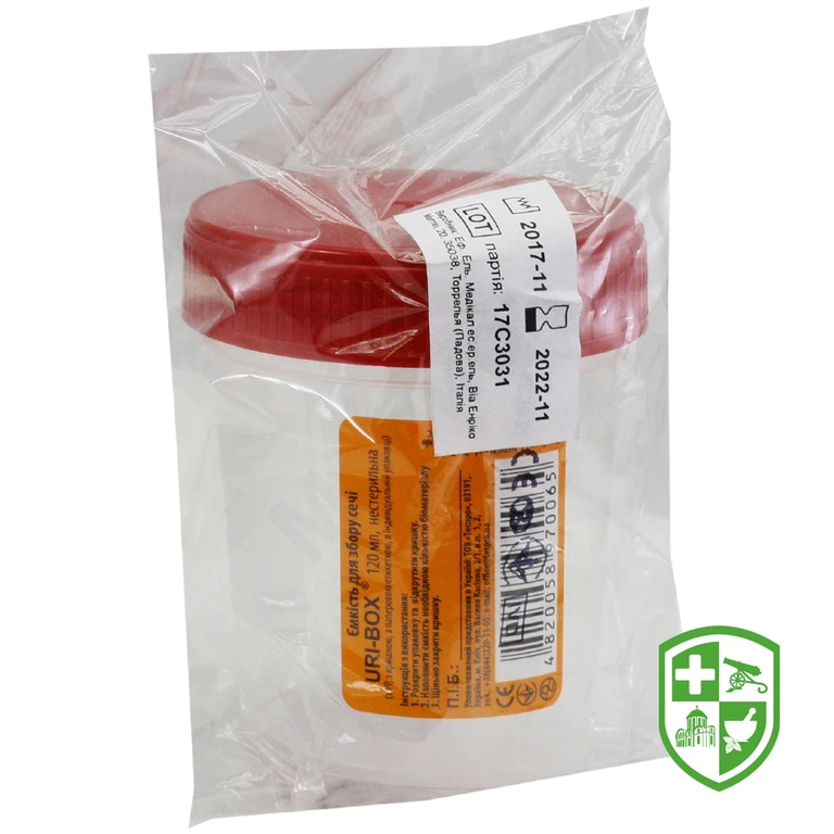 Ємність для забору сечі Урі-бокс н/ст. 120 мл