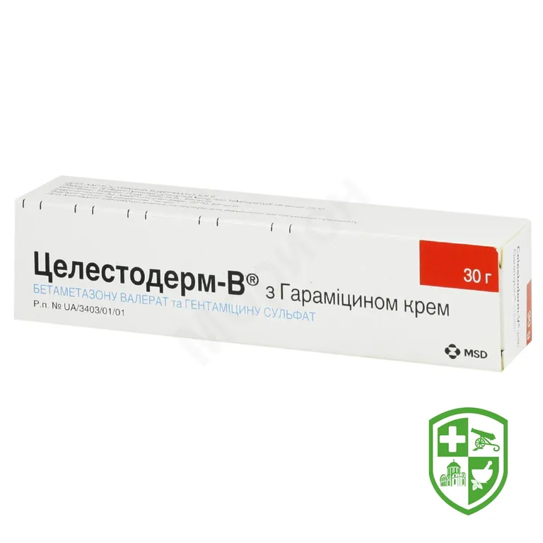 Целестодерм-В з гараміцином крем 30.г №1