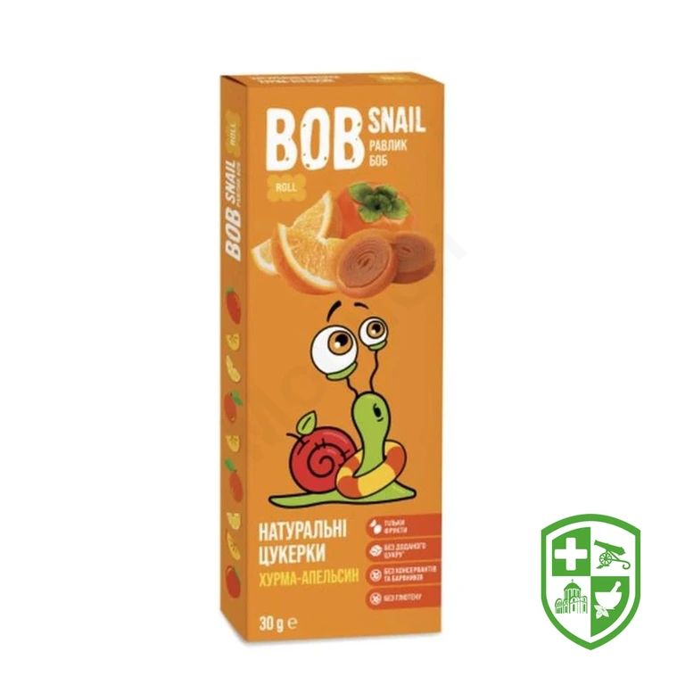 Цукерки Равлик Боб 30 г, Хурма-Апельсин