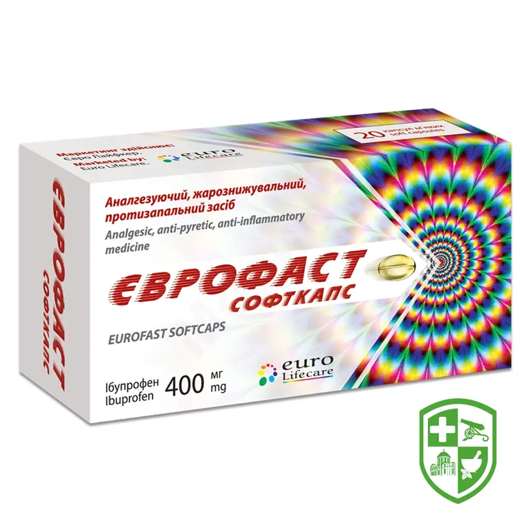 Єврофаст софткапс капс. м'які 400 мг №20