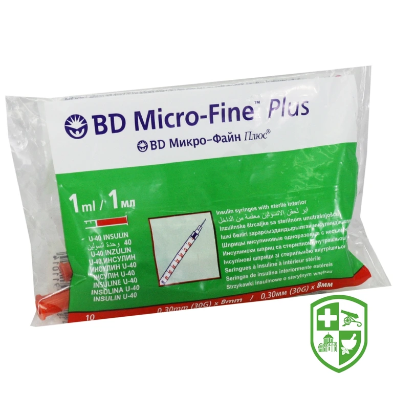 Шприц інсуліновий BD Мікро-файн плюс U-40 U-40 1 мл, голка G30