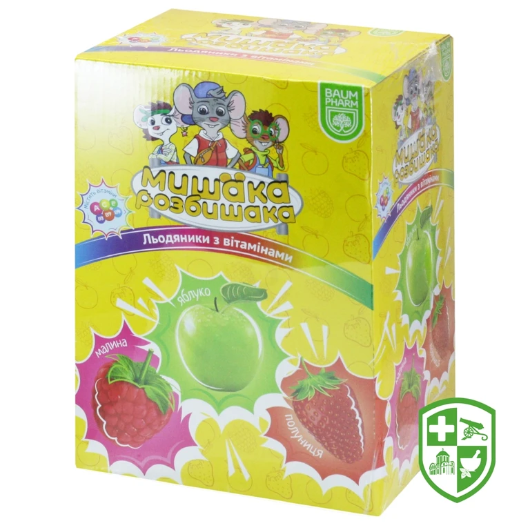 Льодяники з вітамінами Мишака розбишака льодяники 7 г, тм Baum Pharm