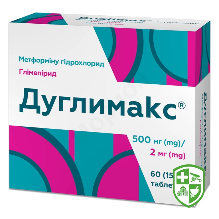 Дуглимакс табл. 500 мг + 2 мг №60