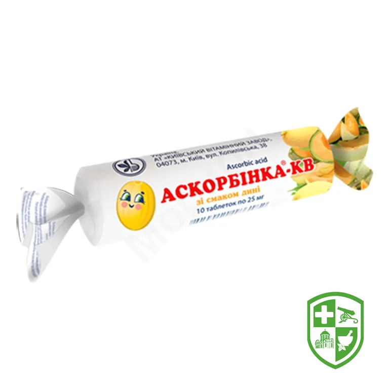 Аскорбінка табл. 25 мг зі смаком дині №10