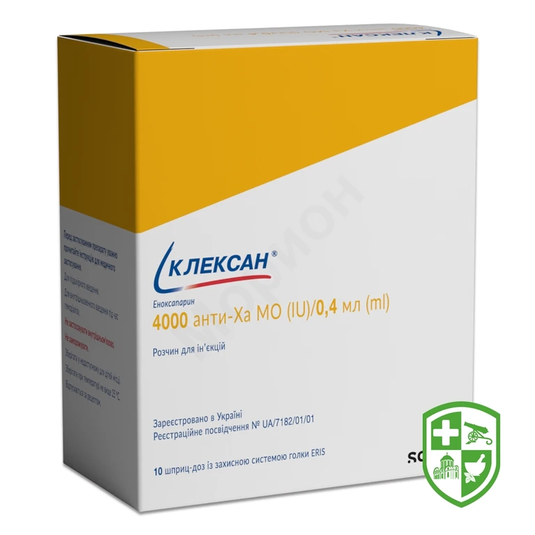 Клексан р-н д/ін. 10000 МЕ анти-Ха/мл 0.4мл №10