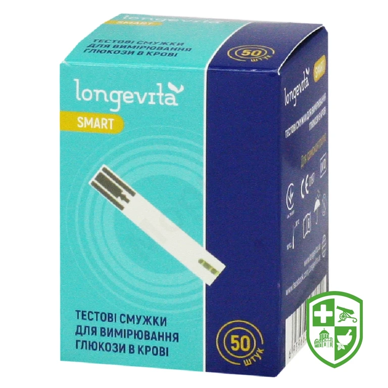 Тест-смужки для вимірювання глюкози в крові Лонгевіта смарт тест-смужка