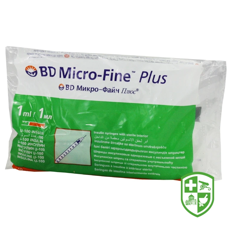 Шприц інсуліновий BD Мікро-файн плюс U-100 U-100 1 мл, голка G30