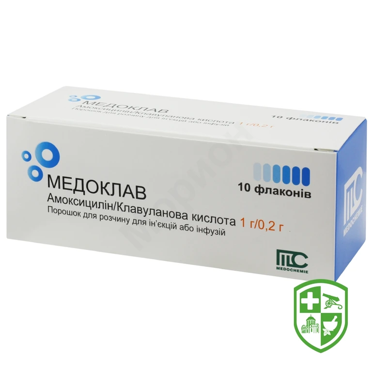Медоклав пор. д/інф. 1000 мг + 200 мг №10
