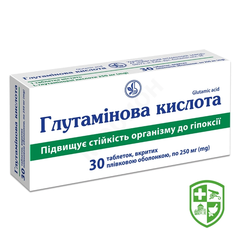Глутамінова кислота табл. 250 мг №30