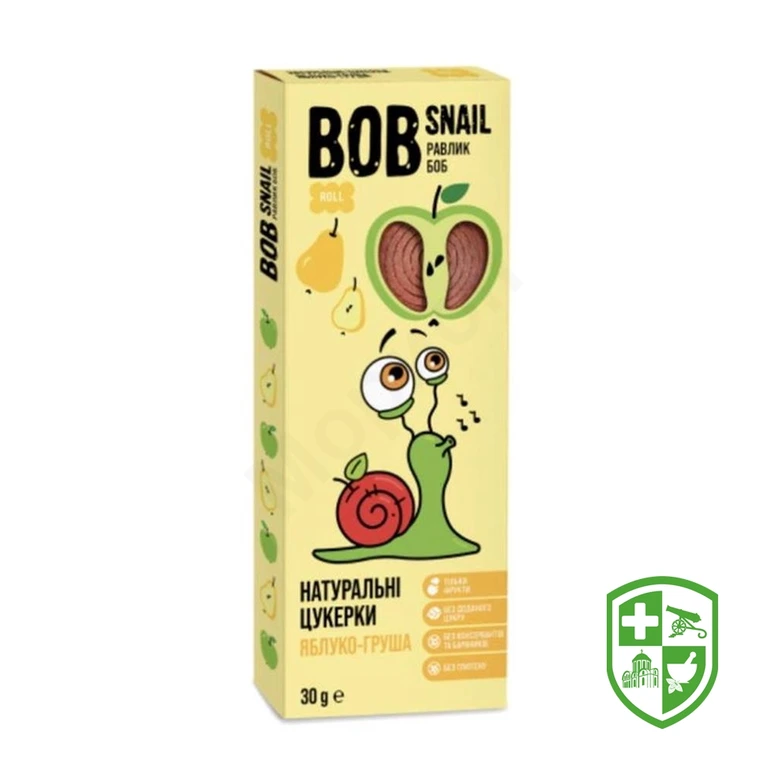 Цукерки Равлик Боб 30 г, яблуко, груша