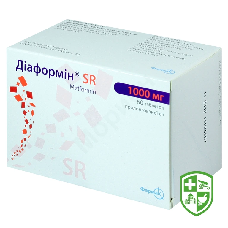 Діаформін SR табл. пролонг. 1000 мг №60