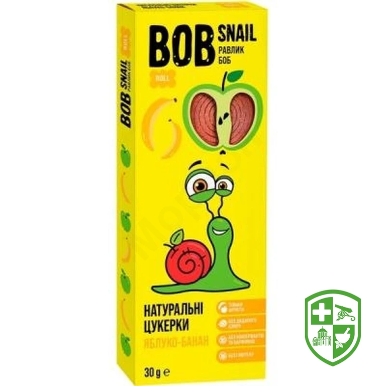 Цукерки Равлик Боб 30 г, яблуко-банан