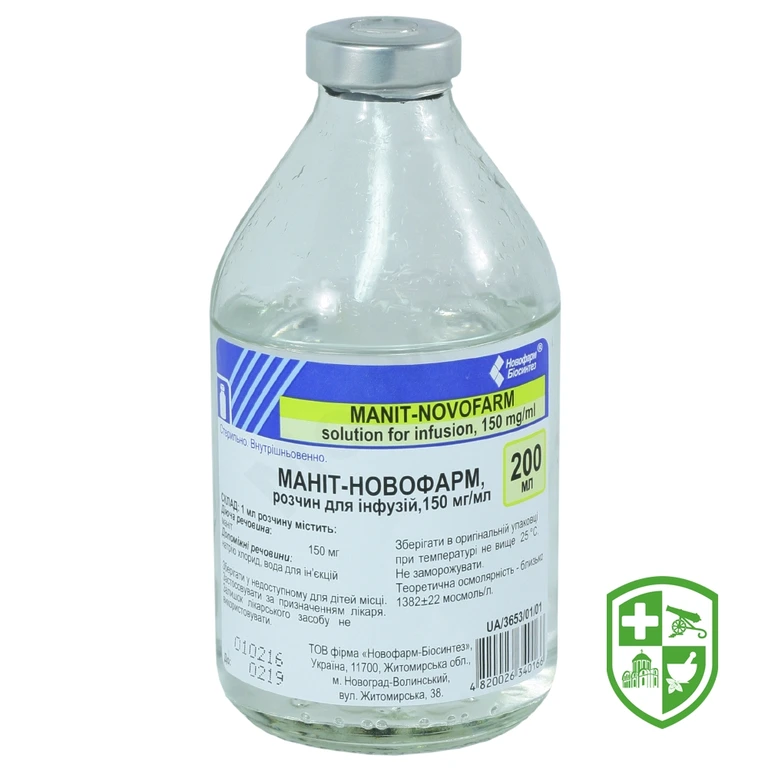 Маніт р-н д/інф 150 мг/мл 200.мл