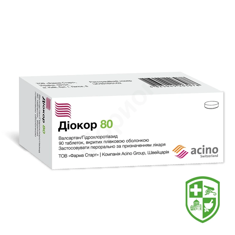 Діокор табл. 80 мг + 12,5 мг №90