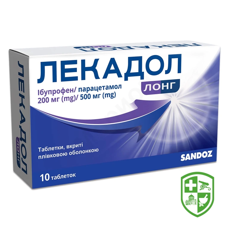 Лекадол лонг табл. 200 мг + 500 мг №10