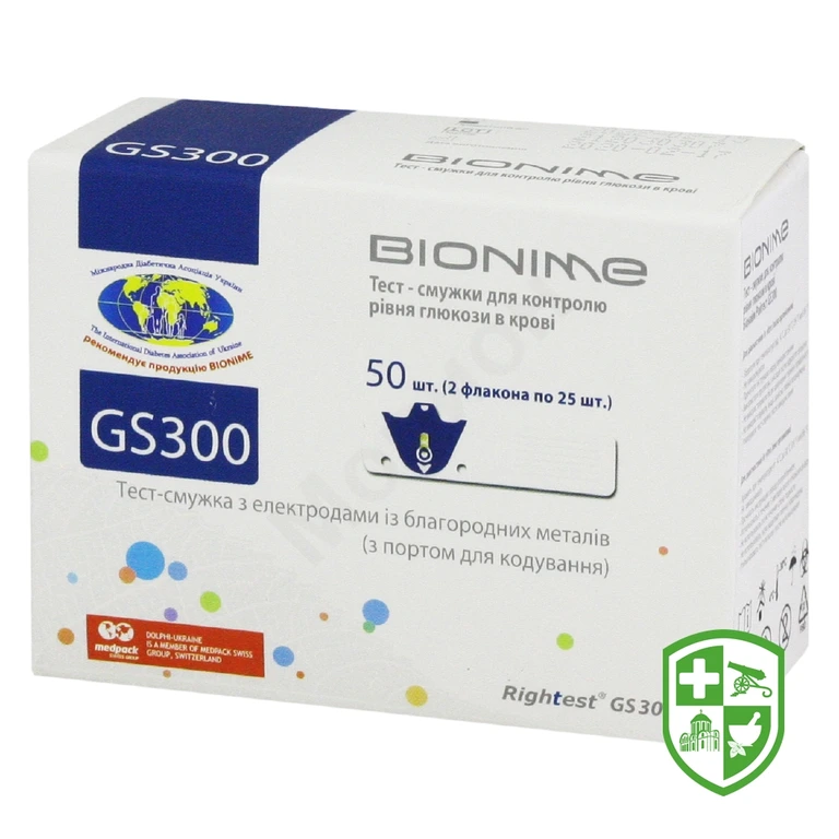 Тест-смужки для контролю рівня глюкози в крові Райтест GS 300