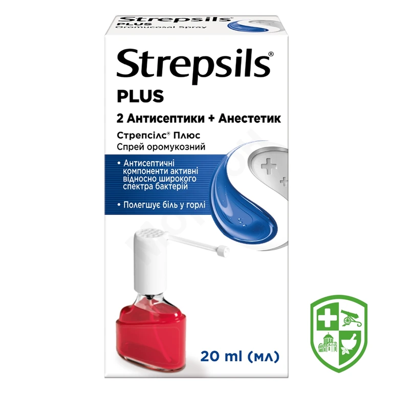 Стрепсілс плюс спрей оромук. 20.мл