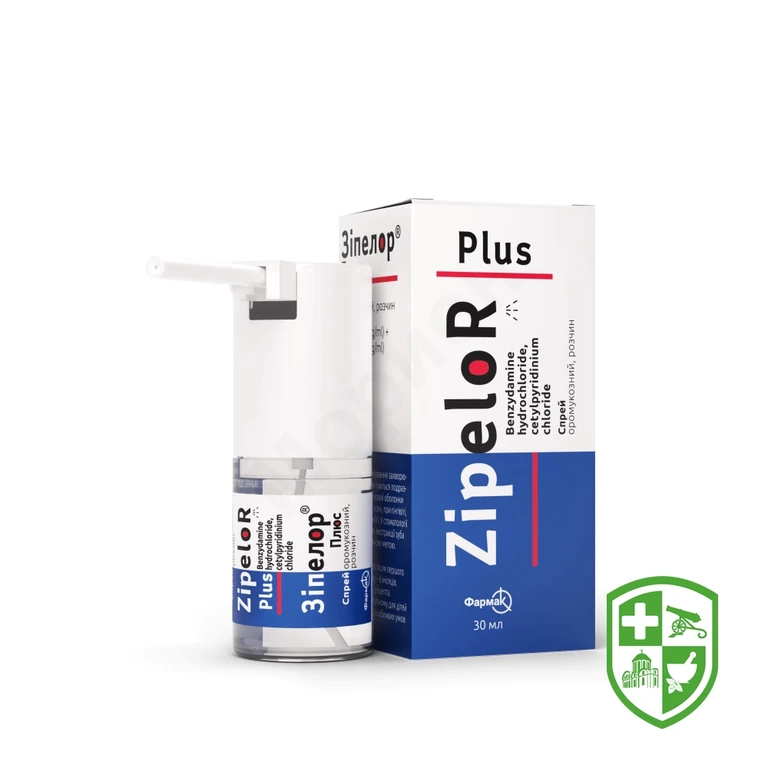 Зіпелор Плюс спрей оромук. 1,5 мг/мл + 5 мг/мл 30.мл