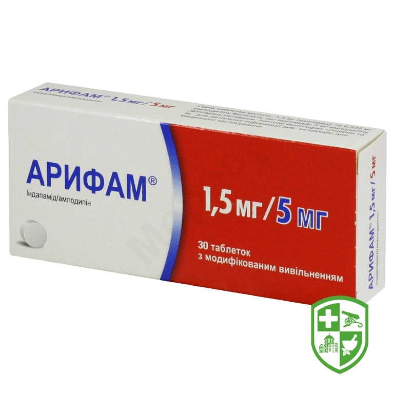 Арифам табл. модиф вивільн. 1,5 мг + 5 мг №30