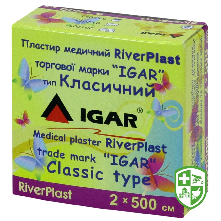 Пластир Ріверпласт Ігар 2 см * 500 см, клас., бавов. осн.