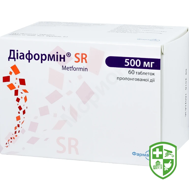 Діаформін SR табл. пролонг. 500 мг №60