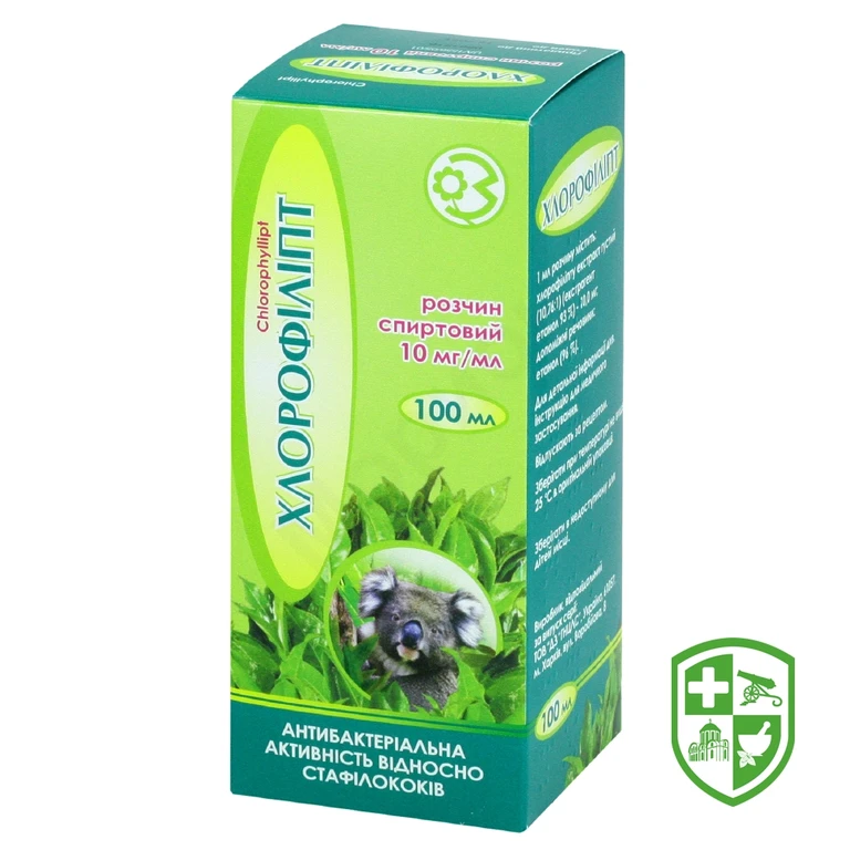 Хлорофіліпт р-н спирт 10 мг/мл 100.мл №1
